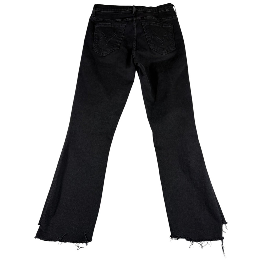 Mother The Insider Crop Step Fray Jeans Womens 27 Black Raw Hem Made in USA - Picture 2 of 7